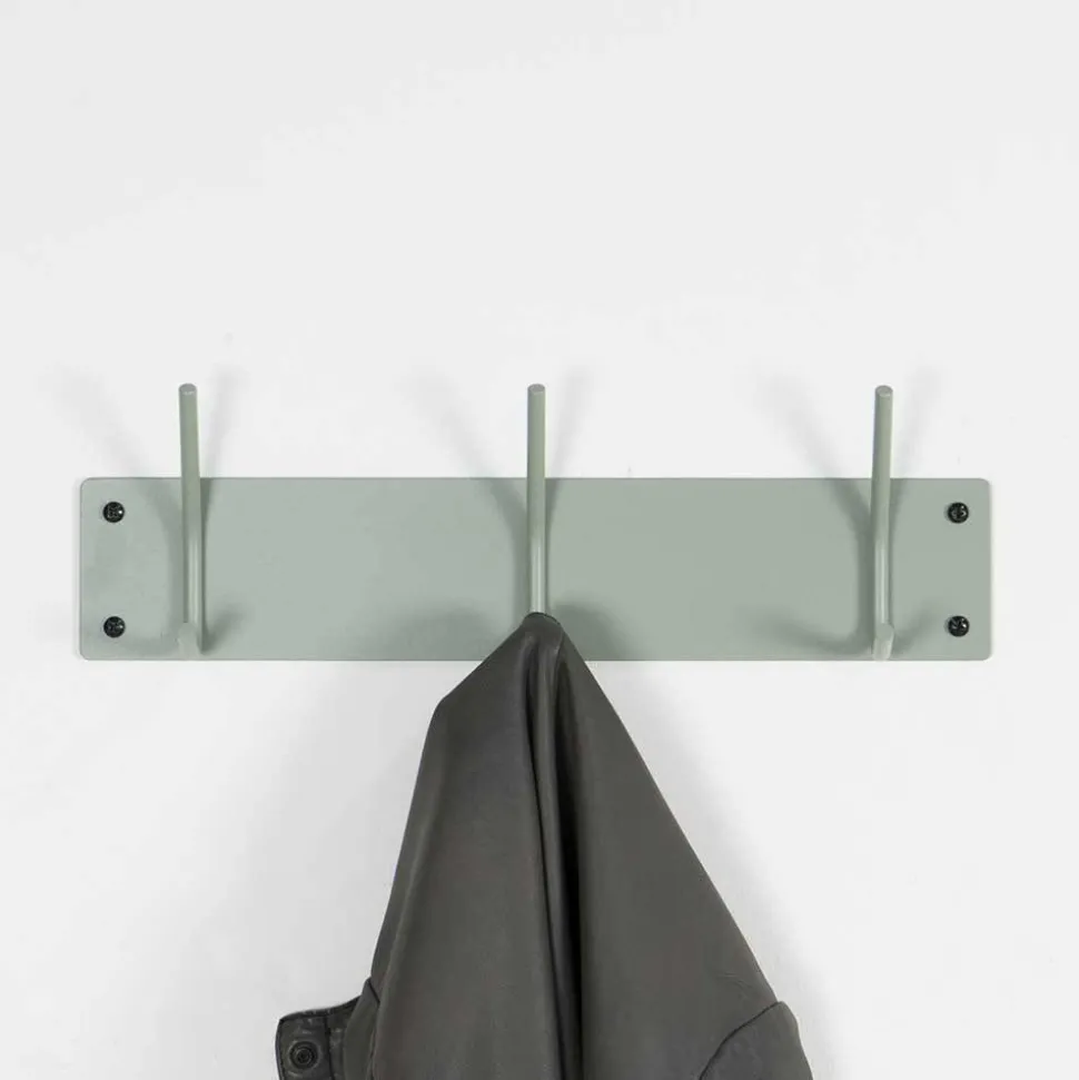 Garderobenleiste mit 3 Haken in Graugrün - Oxnard