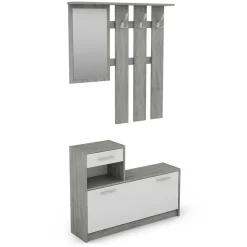 Garderobenmöbel in Weiß & Betonoptik - Zessma (zweiteilig)