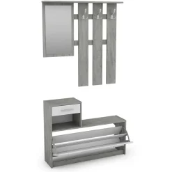 Garderobenmöbel in Weiß & Betonoptik - Zessma (zweiteilig)