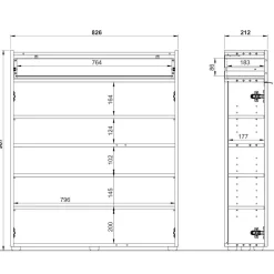 Garderobenmöbel Set 97 cm breit - Sidgarus (dreiteilig)