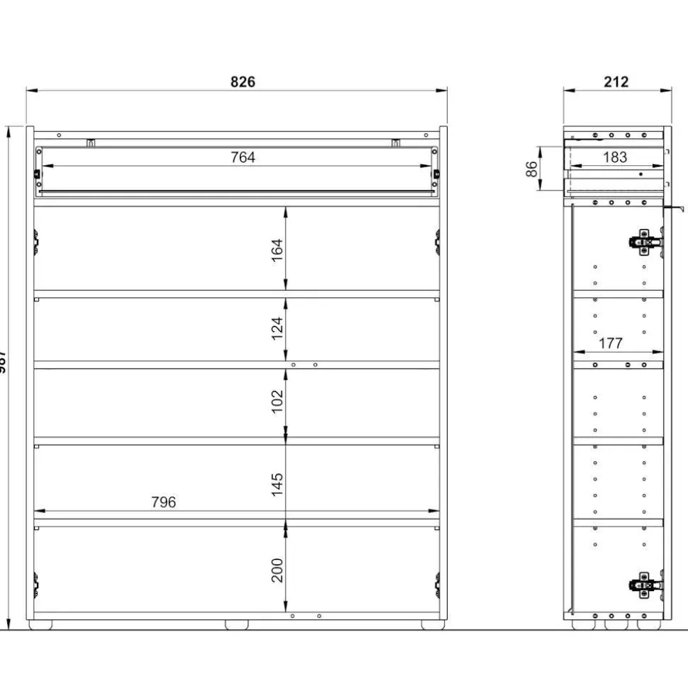 Garderobenmöbel Set 97 cm breit - Sidgarus (dreiteilig)