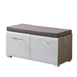 Garderobenmöbel Set Brosgo in Weiß und Silbereiche (fünfteilig)