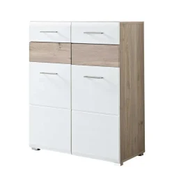 Garderobenmöbel Set Brosgo in Weiß und Silbereiche (fünfteilig)