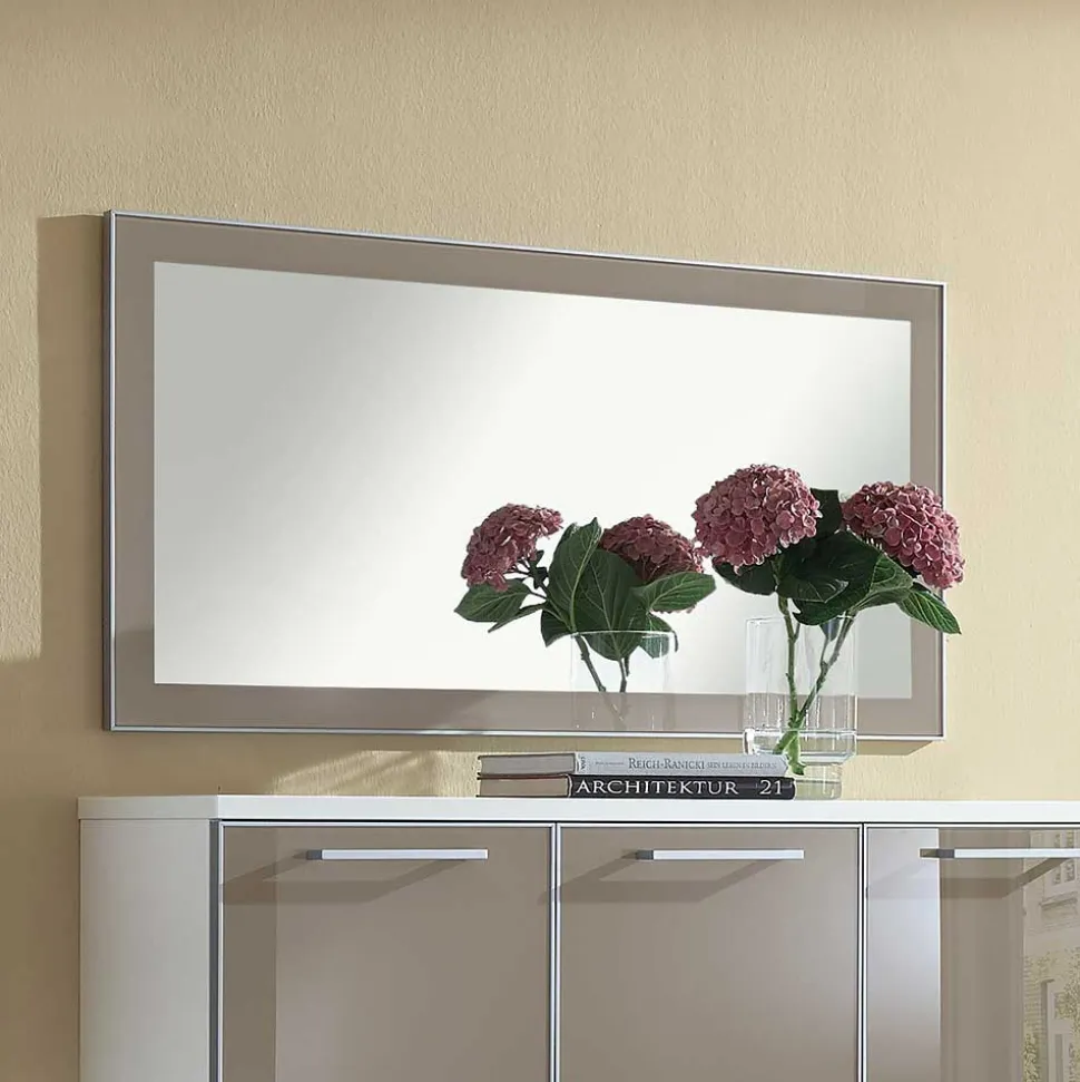 Garderobenmöbel Set Srocca in Taupe Glas beschichtet (dreiteilig)