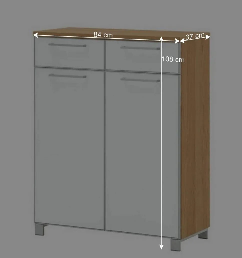 Garderobenmöbel Set Wynoca in Weiß Glas beschichtet (fünfteilig)