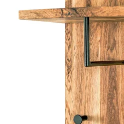 Garderobenpaneel aus Eiche Massivholz & Metall - Vienna