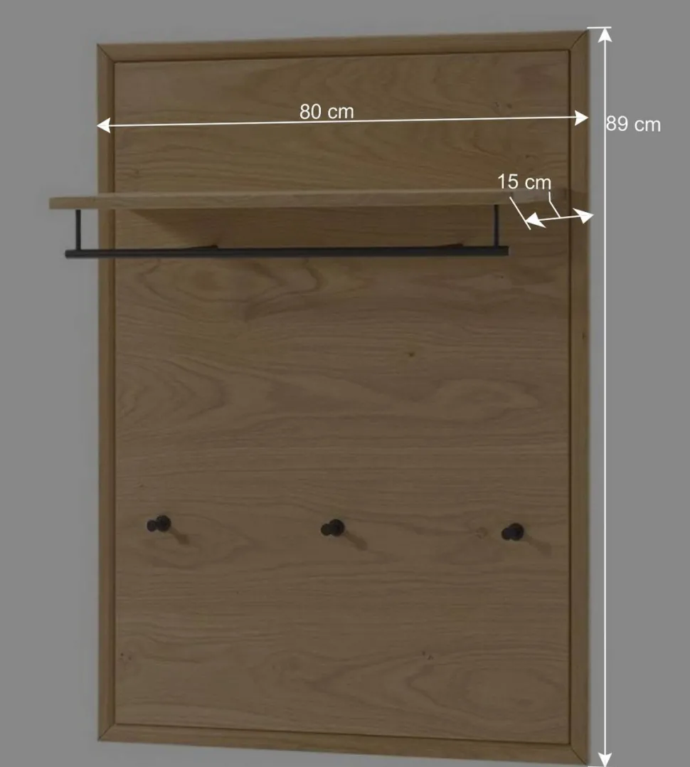 Garderobenpaneel aus massiver Wildeiche - Vardriva