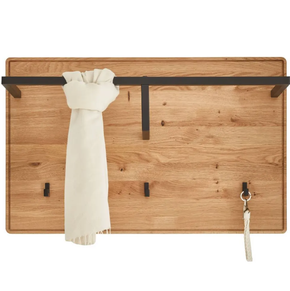 Garderobenpaneel aus Wildeiche und Metall - Darcona