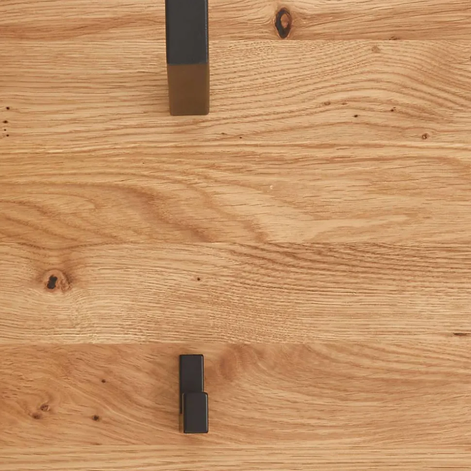 Garderobenpaneel aus Wildeiche und Metall - Darcona