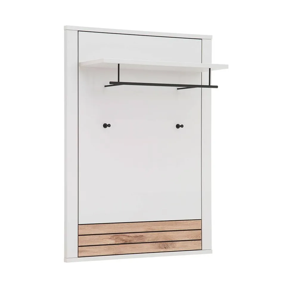 Garderobenpaneel in Lichtgrau mit Wildeiche - Ballina