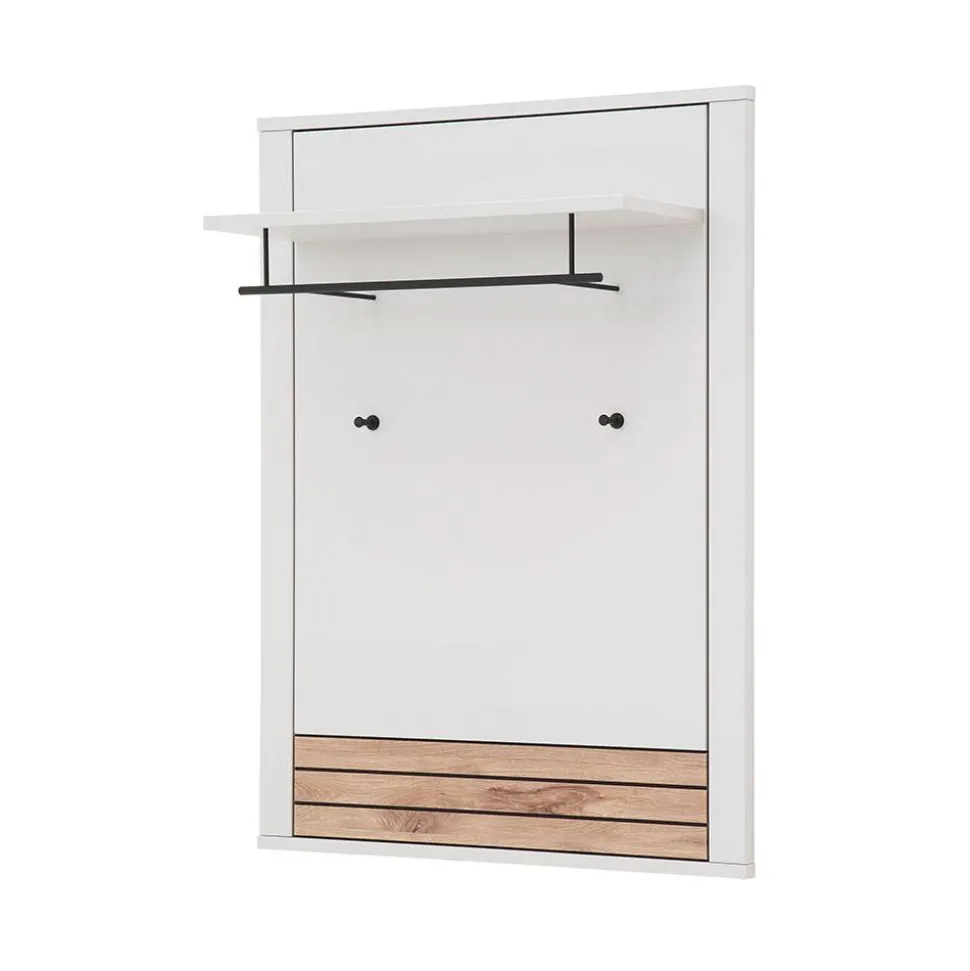 Garderobenpaneel in Lichtgrau mit Wildeiche - Ballina