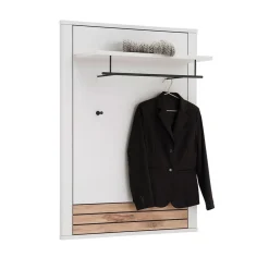 Garderobenpaneel in Lichtgrau mit Wildeiche - Ballina