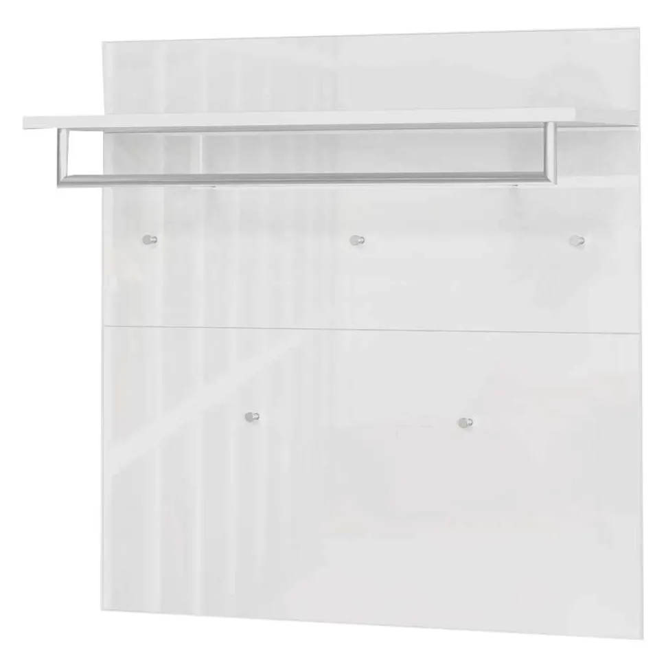 Garderobenpaneel in Weiß mit Glasbeschichtung - Kofi