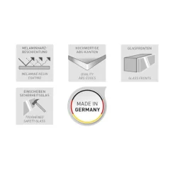 Garderobenpaneel in Weiß mit Glasbeschichtung - Kofi