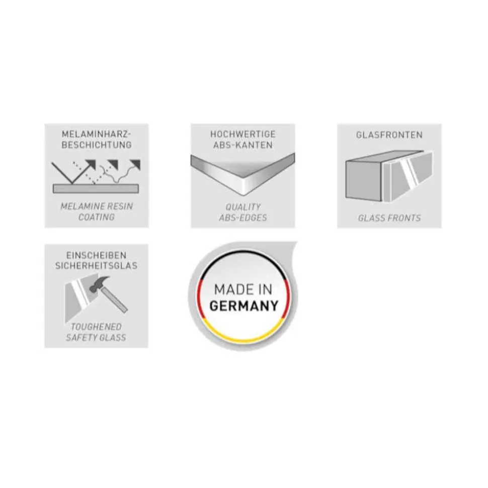 Garderobenpaneel in Weiß mit Glasbeschichtung - Kofi