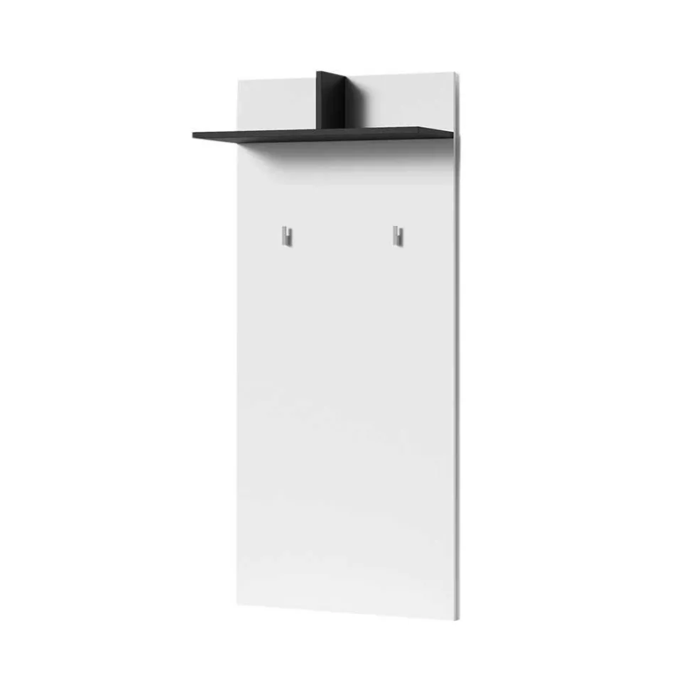 Garderobenpaneel in Weiß mit Schwarz - Etelon