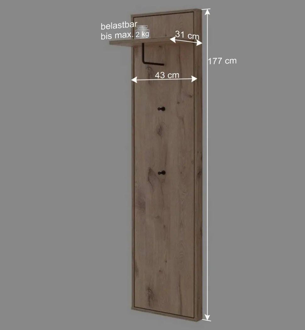 Garderobenpaneel in Wildeiche Optik - Vapposia