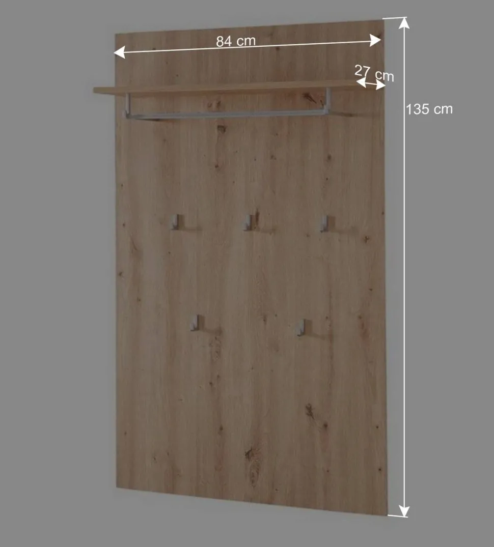 Garderobenpaneel in Wildeiche Holzoptik - Zelio