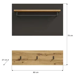 Garderobenpaneel und Hakenleiste Set - Norja (zweiteilig)