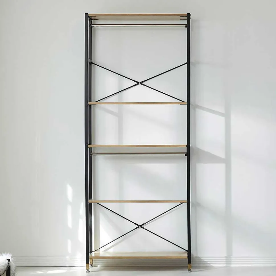 Garderobenregal mit 5 Böden in Akazie Optik - Favorite