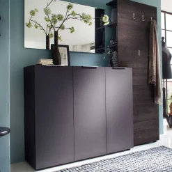 Garderobenset Badija in Anthrazit Wenge Braun (dreiteilig)