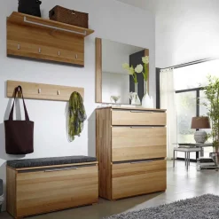 Garderobenset Leyrina aus Kernbuche Massivholz (fünfteilig)