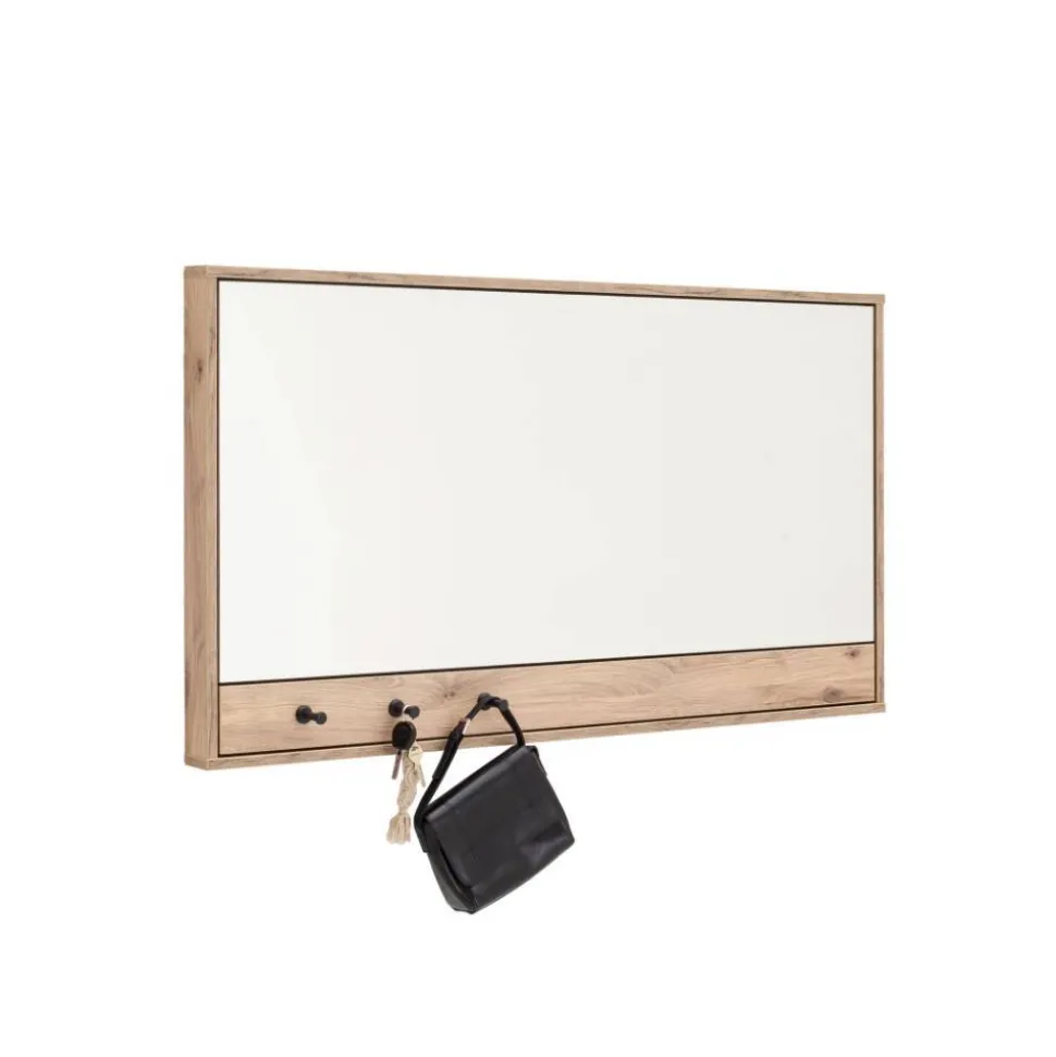 Garderobenspiegel mit drei Schlüsselhaken - Vapposia