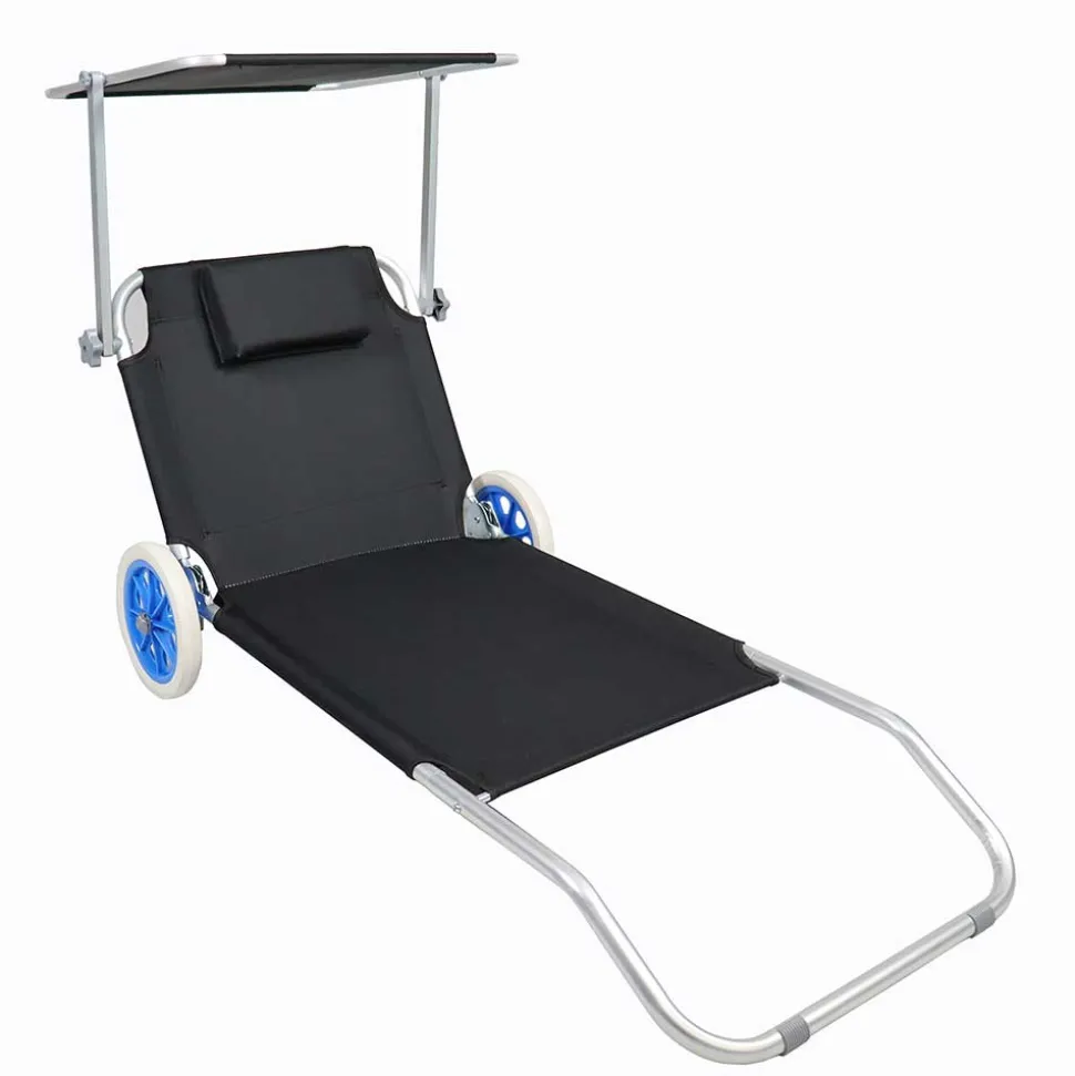 Garten & Strand Roll-Liege mit Dach - Locoro