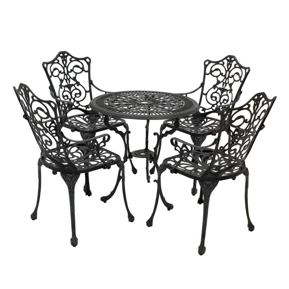 Garten Aluguss Sitzgruppe für 4 Personen - Berucas (fünfteilig)