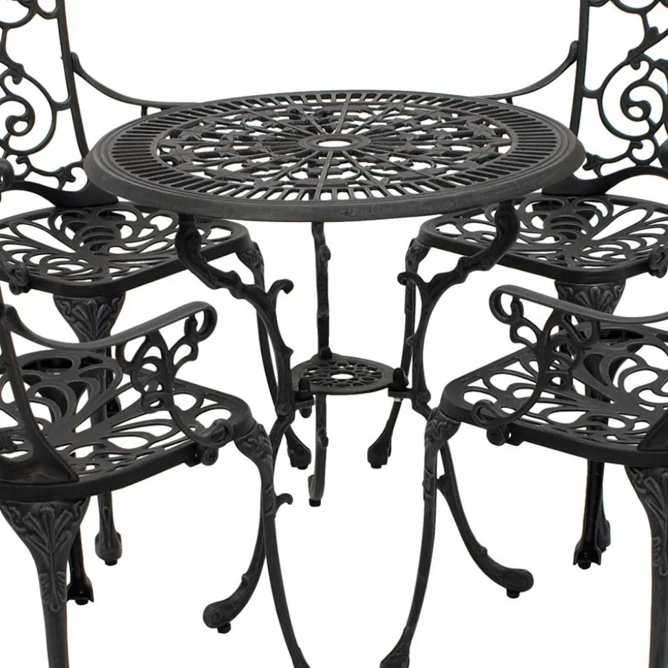 Garten Aluguss Sitzgruppe für 4 Personen - Berucas (fünfteilig)