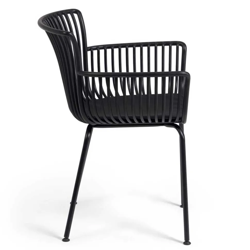 Garten Armlehnenstühle in Schwarz - Combo (4er Set)