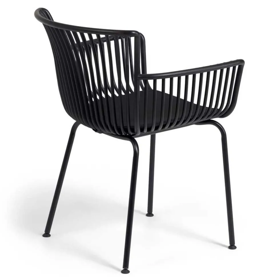 Garten Armlehnenstühle in Schwarz - Combo (4er Set)