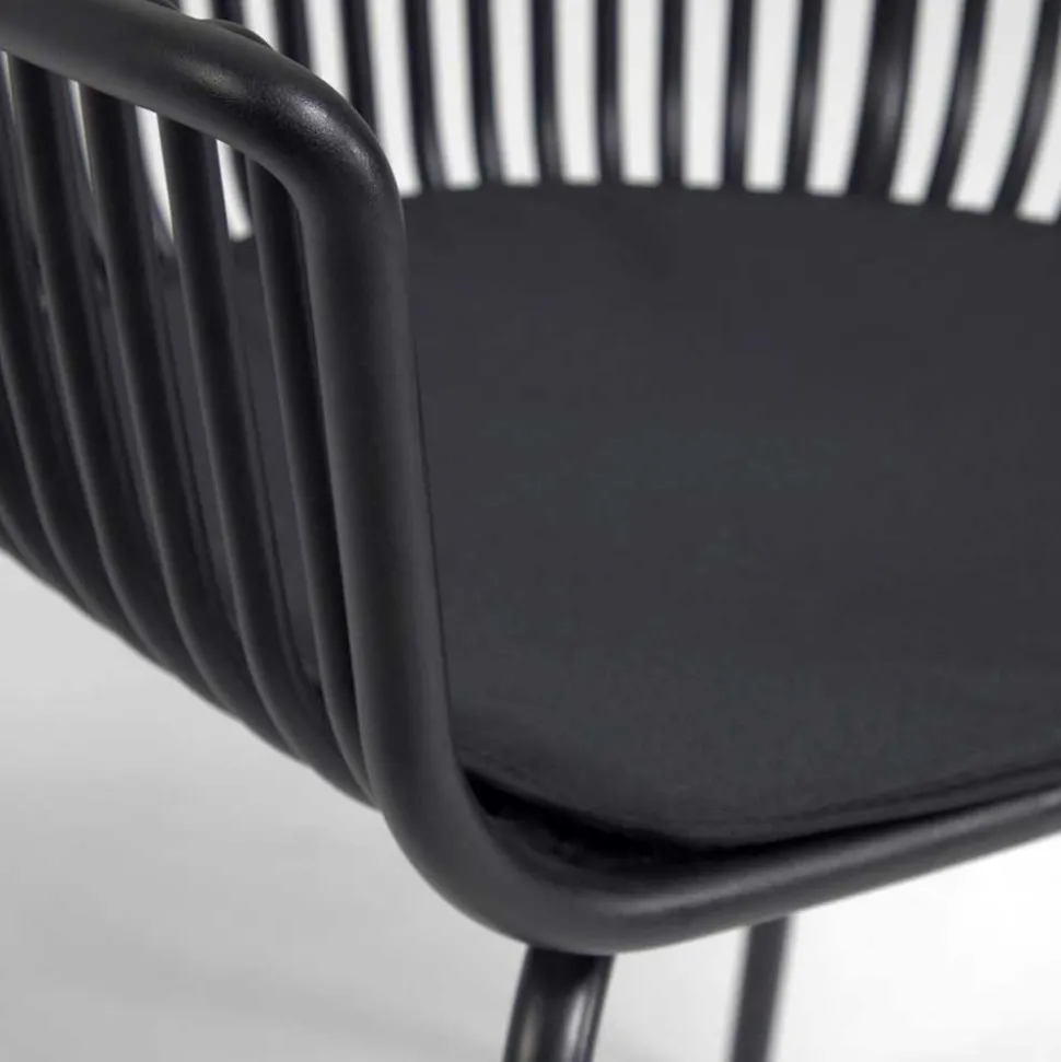 Garten Armlehnenstühle in Schwarz - Combo (4er Set)