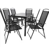 Garten Essgruppe in Schwarz - Kameron (siebenteilig)