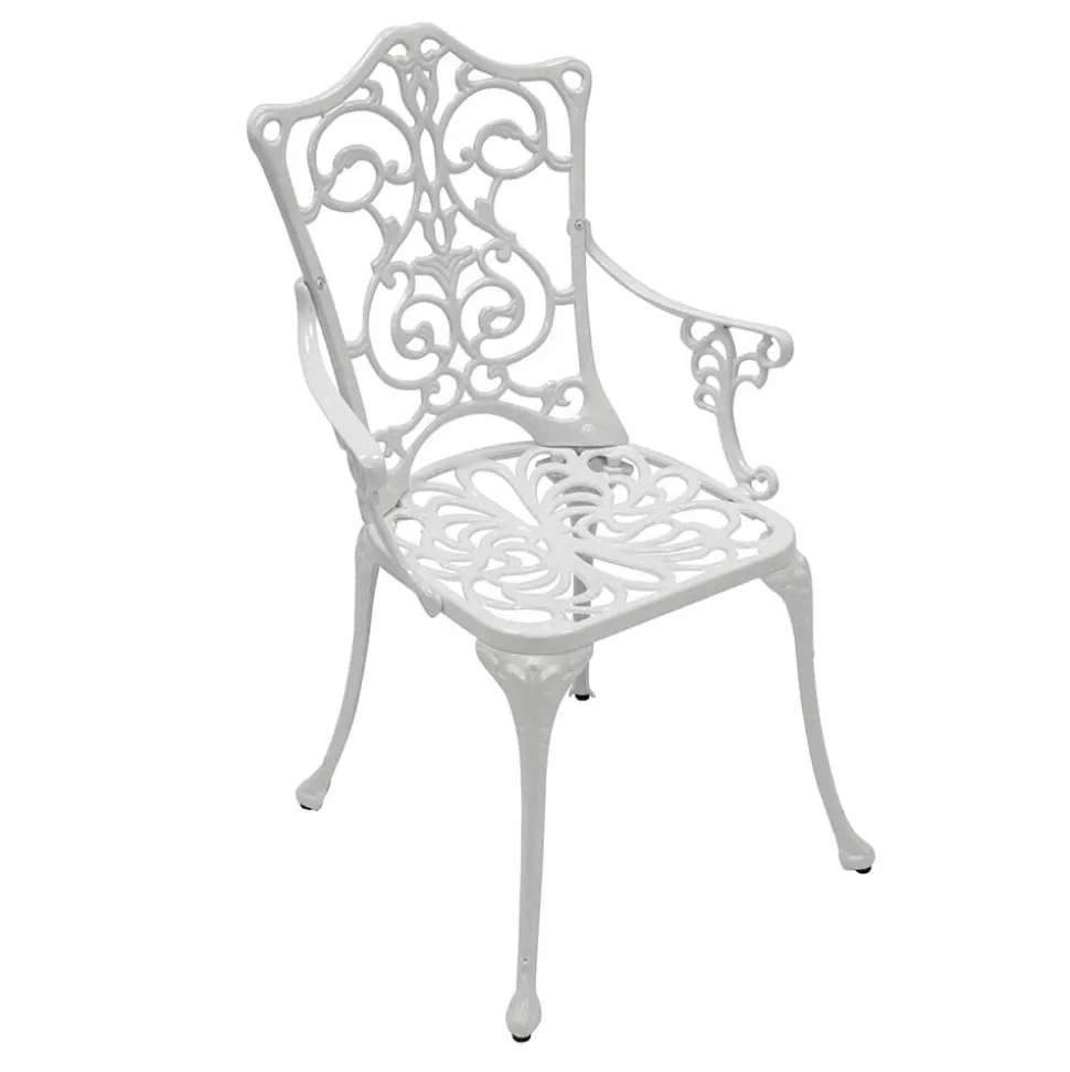 Garten Metallstuhl aus Aluminium in Weiß - Castania