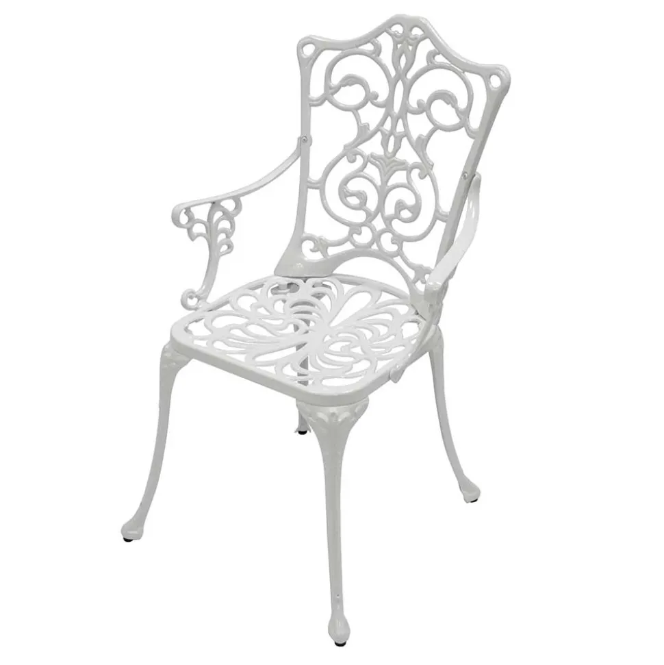 Garten Metallstuhl aus Aluminium in Weiß - Castania