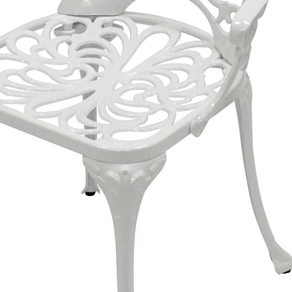 Garten Metallstuhl aus Aluminium in Weiß - Castania