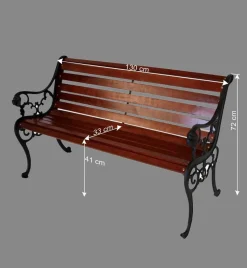 Garten Sitzbank Espresso aus Gusseisen