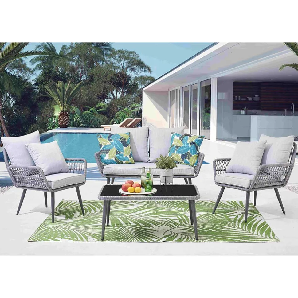Garten Sitzegruppe aus Kunstrattan - Tocella (vierteilig)