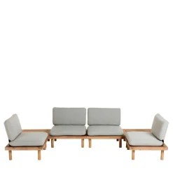 Garten Sitzgruppe aus Akazie massiv - Emeziano (fünfteilig)