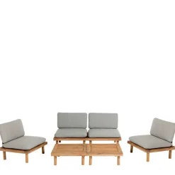 Garten Sitzgruppe aus Akazie massiv - Emeziano (fünfteilig)