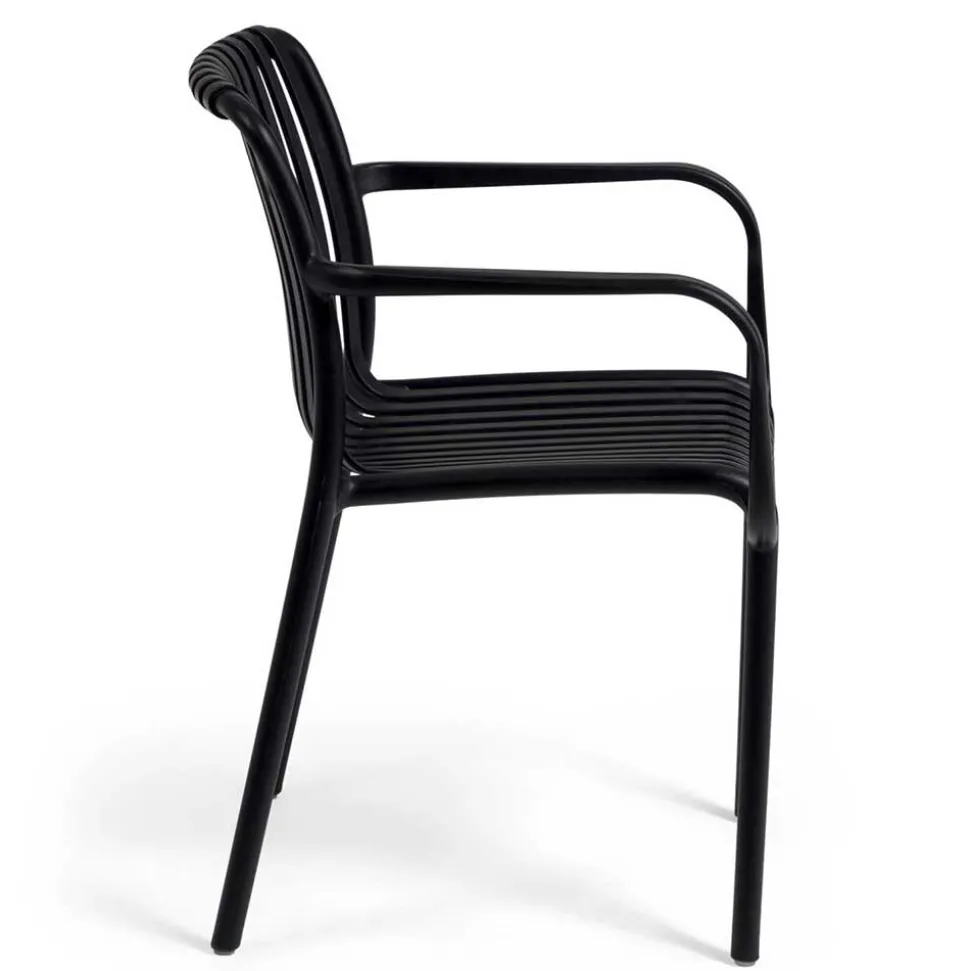 Garten Stapelstühle in Schwarz - Emonila (4er Set)