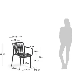 Garten Stapelstühle in Schwarz - Emonila (4er Set)