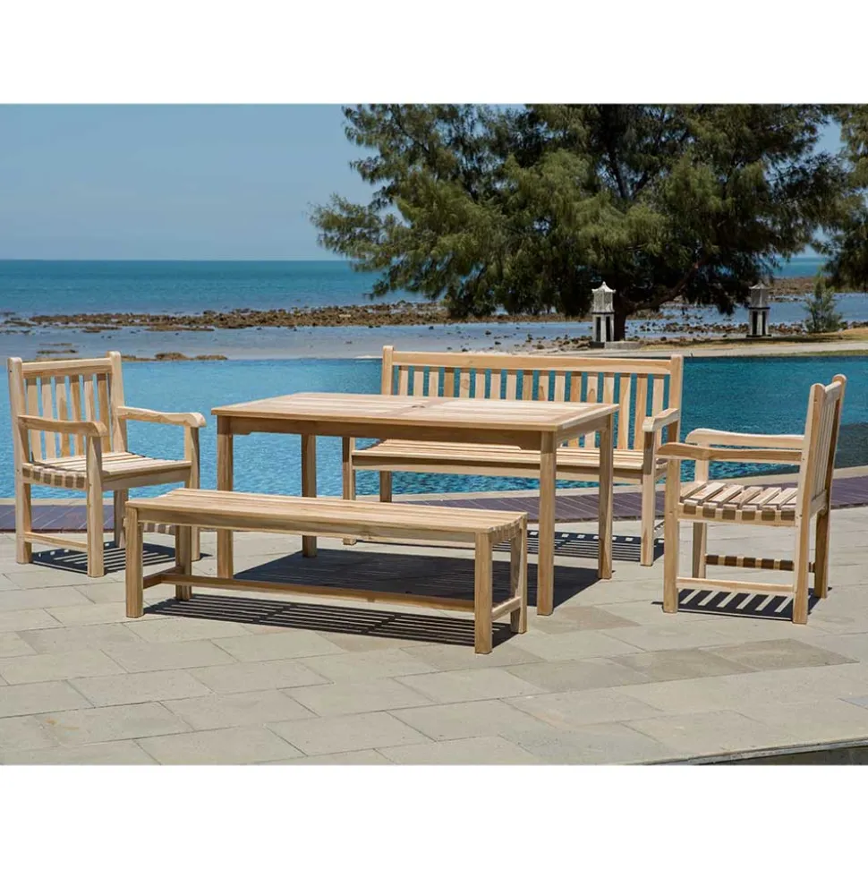 Garten Teakholz Sitzgruppe Set - Klahuma (fünfteilig)