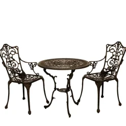 Garten Tisch & 2 Stühle aus Alu Guss - Taifun (dreiteilig)