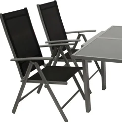 Garten Tischgruppe mit Klappstühlen - Arno (fünfteilig)