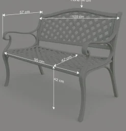Gartenbank mit Armlehnen aus Aluminium - Liacantu