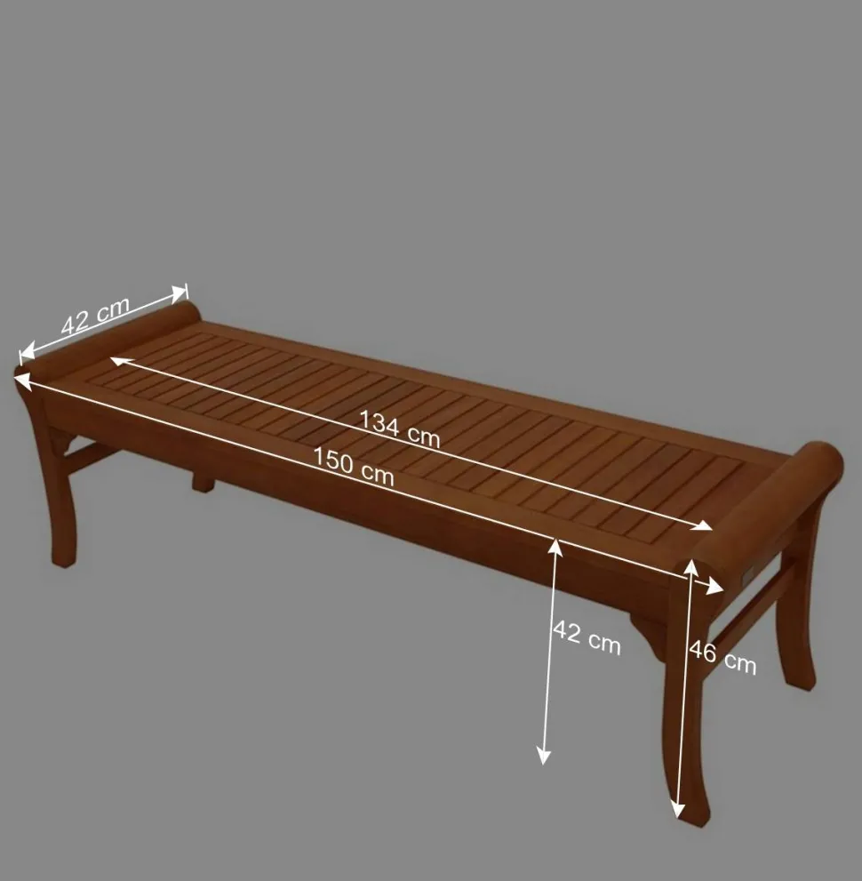 Gartenbank ohne Lehne aus Eukalyptusholz - Shanna