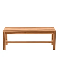 Gartenbank ohne Rückenlehne aus Teak Massivholz - Klahuma