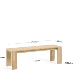 Gartenbank ohne Rückenlehne für Esstisch - Elisira